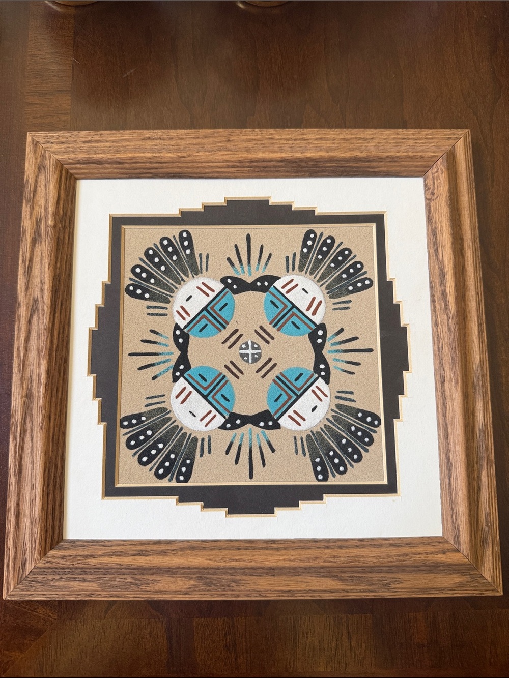 Navajo Sand painting art framed wall picture